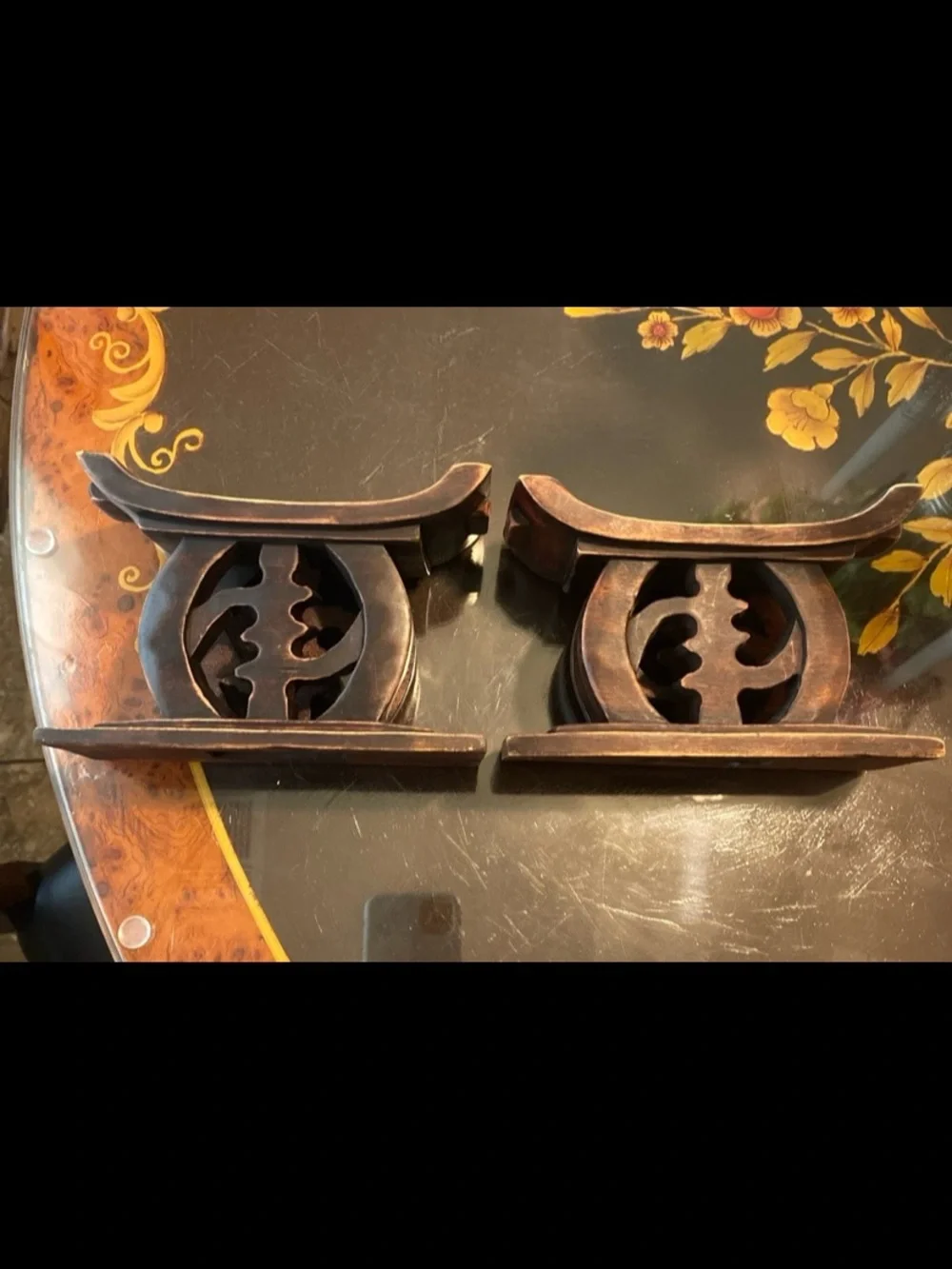 Pair of Ashanti Ghanaian ceremonial small Stools